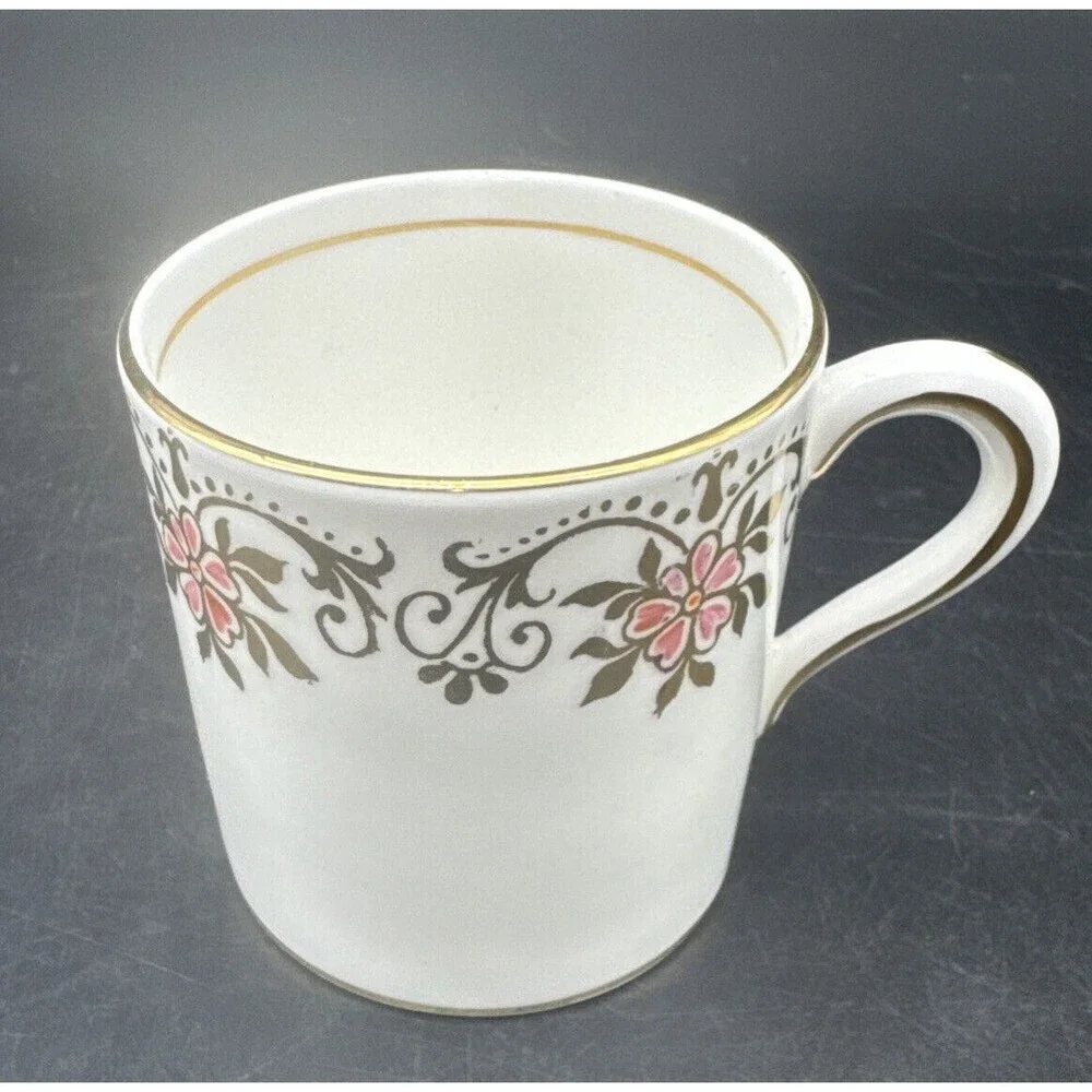 Paragon By Appointment Her Majesty Queen PINK Floral Gold Demitasse Cup & Saucer